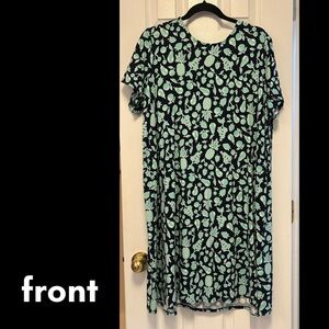 J. Jill Navy & Mint Fruit Print Dress [womens XL]
